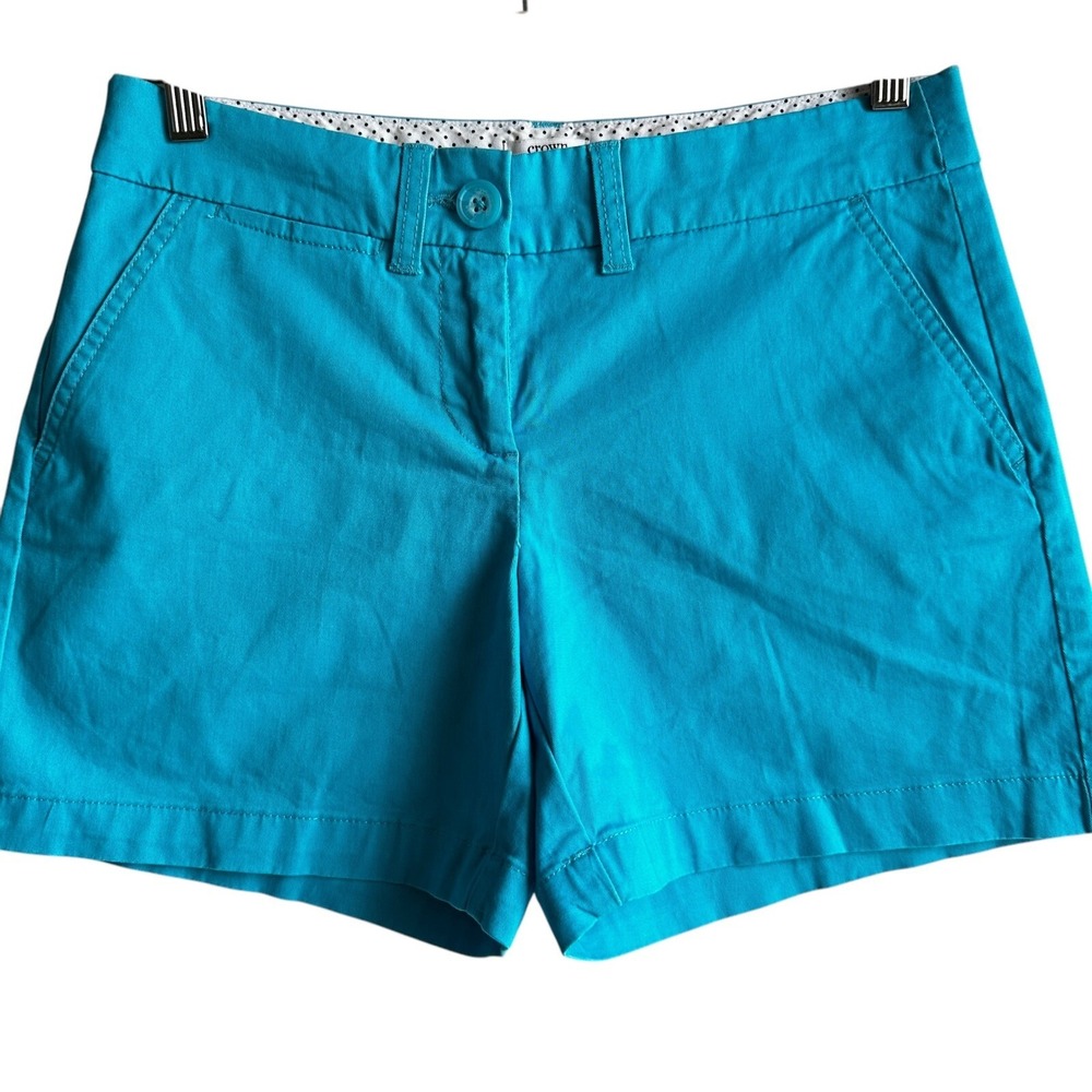 Crown & Ivy  Blue Chino Shorts Casual Cotton Blend‎ Size 2 NWOT Preppy Classic